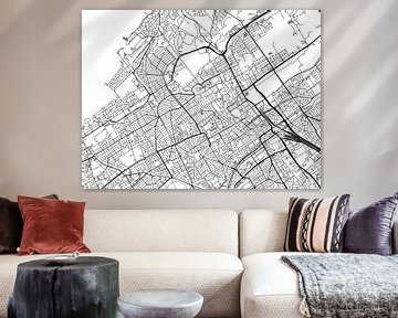 Map of Den Haag in Black and Wite by Map Art Studio