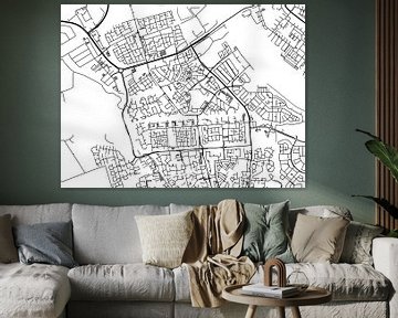 Karte von Spijkenisse in Schwarz ud Weiss von Map Art Studio