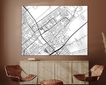 Carte de Leidschendam en noir et blanc sur Map Art Studio