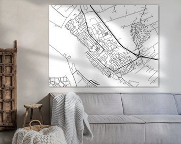 Karte von Maassluis in Schwarz ud Weiss von Map Art Studio