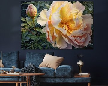 Pioenroos | Florale dynamiek | Hyperrealistische bloemen van Blikvanger Schilderijen