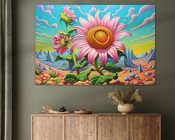 Zonnebloem | Flora in Volmaaktheid | expressionisme, zonnebloemen. van Studio Blikvangers