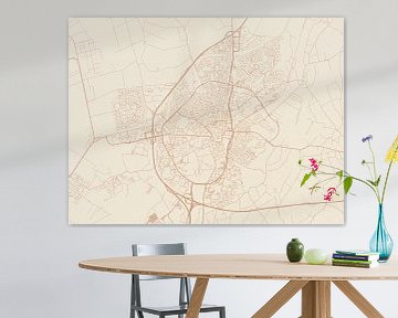 Carte de Assen au style Terracotta sur Map Art Studio