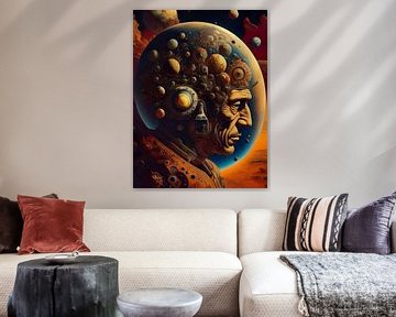 Een abstract portret van een astronaut van Retrotimes