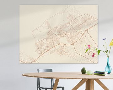 Kaart van Almere in Terracotta van Map Art Studio