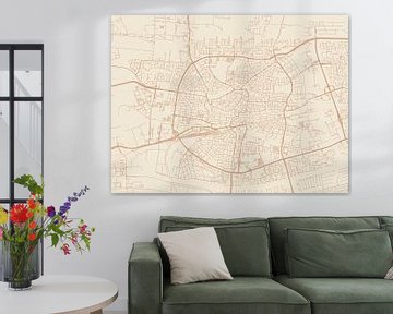 Kaart van Leeuwarden in Terracotta van Map Art Studio