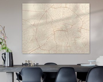 Kaart van Apeldoorn Centrum in Terracotta van Map Art Studio