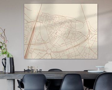 Terracotta-Stil Karte von Nijmegen Centrum von Map Art Studio