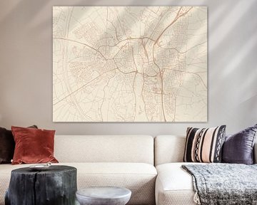 Kaart van Maastricht in Terracotta van Map Art Studio