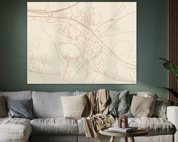 Kaart van Valkenburg in Terracotta van Map Art Studio