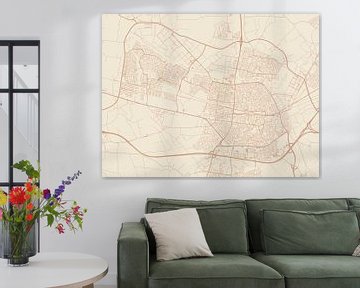 Terracotta style map of Tilburg by Map Art Studio