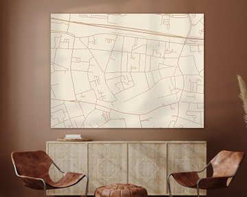 Kaart van Tilburg Centrum in Terracotta van Map Art Studio