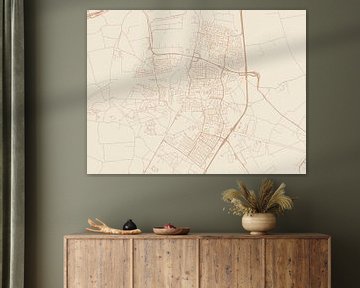 Kaart van Oosterhout in Terracotta van Map Art Studio