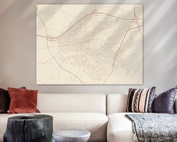 Kaart van Wijchen in Terracotta van Map Art Studio
