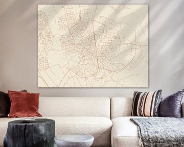 Kaart van Valkenswaard in Terracotta van Map Art Studio