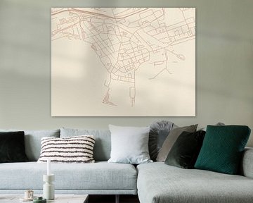 Kaart van Hoorn Centrum in Terracotta van Map Art Studio