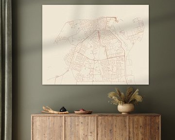 Kaart van Den Helder in Terracotta van Map Art Studio