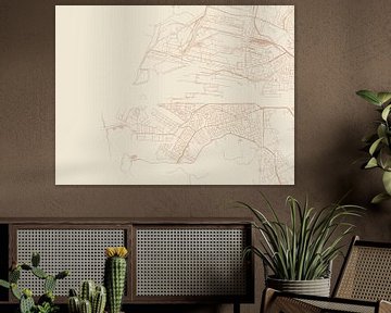 Kaart van IJmuiden in Terracotta van Map Art Studio