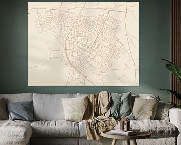 Terracotta-Stil Karte von Castricum von Map Art Studio