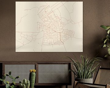 Kaart van Bergen in Terracotta van Map Art Studio