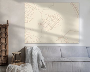 Kaart van Naarden in Terracotta van Map Art Studio