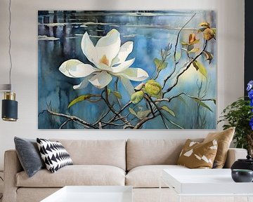 Magnolia | Zacht flonkerende oase | Magnolia bloemen van Studio Blikvangers