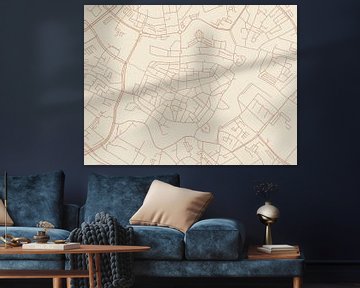 Terracotta style map of Zwolle Centrum by Map Art Studio