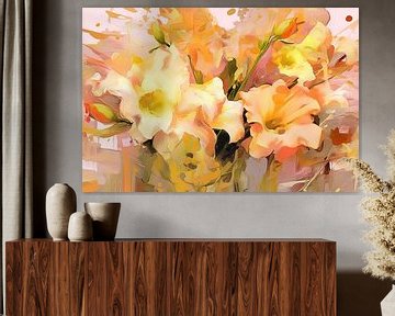 Stamper | Enchanteresse florale | Tampon fleurs, environnement coloré sur Blikvanger Schilderijen