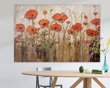 Mohnfamilie | Samtige Verführung | Mohnblumen in Terrakotta und Olivgrün