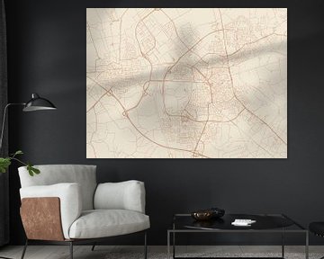 Kaart van Almelo in Terracotta van Map Art Studio