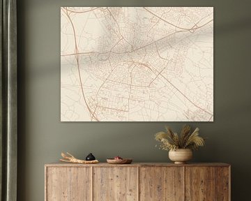Kaart van Hengelo in Terracotta van Map Art Studio
