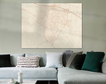 Kaart van Veenendaal in Terracotta van Map Art Studio