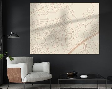 Carte de Woerden Centrum au style Terracotta sur Map Art Studio