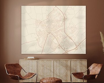 Kaart van Middelburg in Terracotta van Map Art Studio