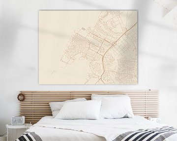 Kaart van Katwijk in Terracotta van Map Art Studio