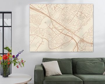 Kaart van Zwijndrecht in Terracotta van Map Art Studio