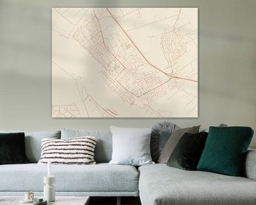 Kaart van Maassluis in Terracotta van Map Art Studio