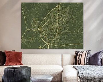Carte de Assen en or vert sur Map Art Studio