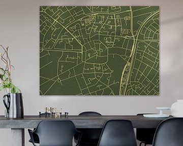 Carte de Assen Centrum en or vert sur Map Art Studio
