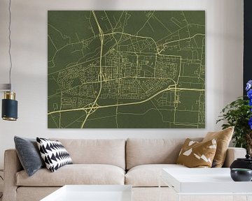 Kaart van Hoogeveen in Groen Goud van Map Art Studio