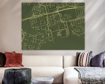 Kaart van Almere Centrum in Groen Goud van Map Art Studio