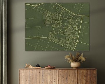 Kaart van Dronten in Groen Goud van Map Art Studio
