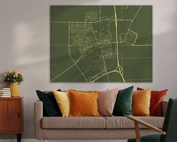 Map of Emmeloord in Green Gold by Map Art Studio