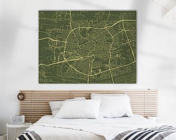 Kaart van Leeuwarden in Groen Goud van Map Art Studio