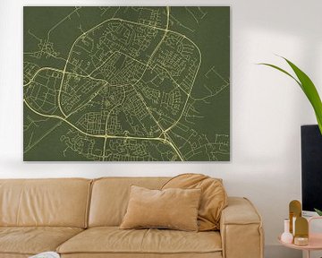 Kaart van Sneek in Groen Goud van Map Art Studio