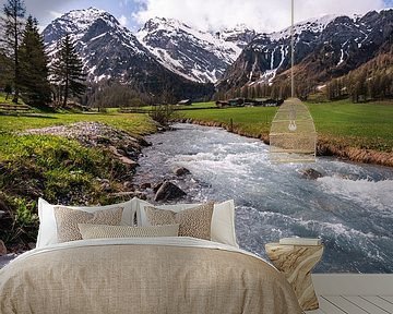 Rotsen, stromende rivier en Zwitserse bergen  van Dafne Vos