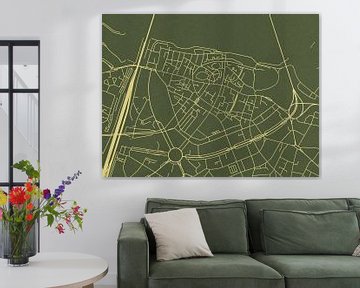 Karte von Nijmegen Centrum in Grünes Gold von Map Art Studio