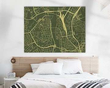 Kaart van Maastricht Centrum in Groen Goud van Map Art Studio