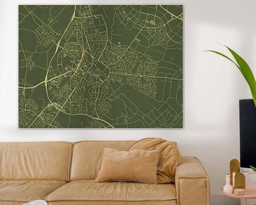 Carte de Sittard en or vert sur Map Art Studio