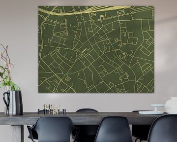 Kaart van Eindhoven Centrum in Groen Goud van Map Art Studio